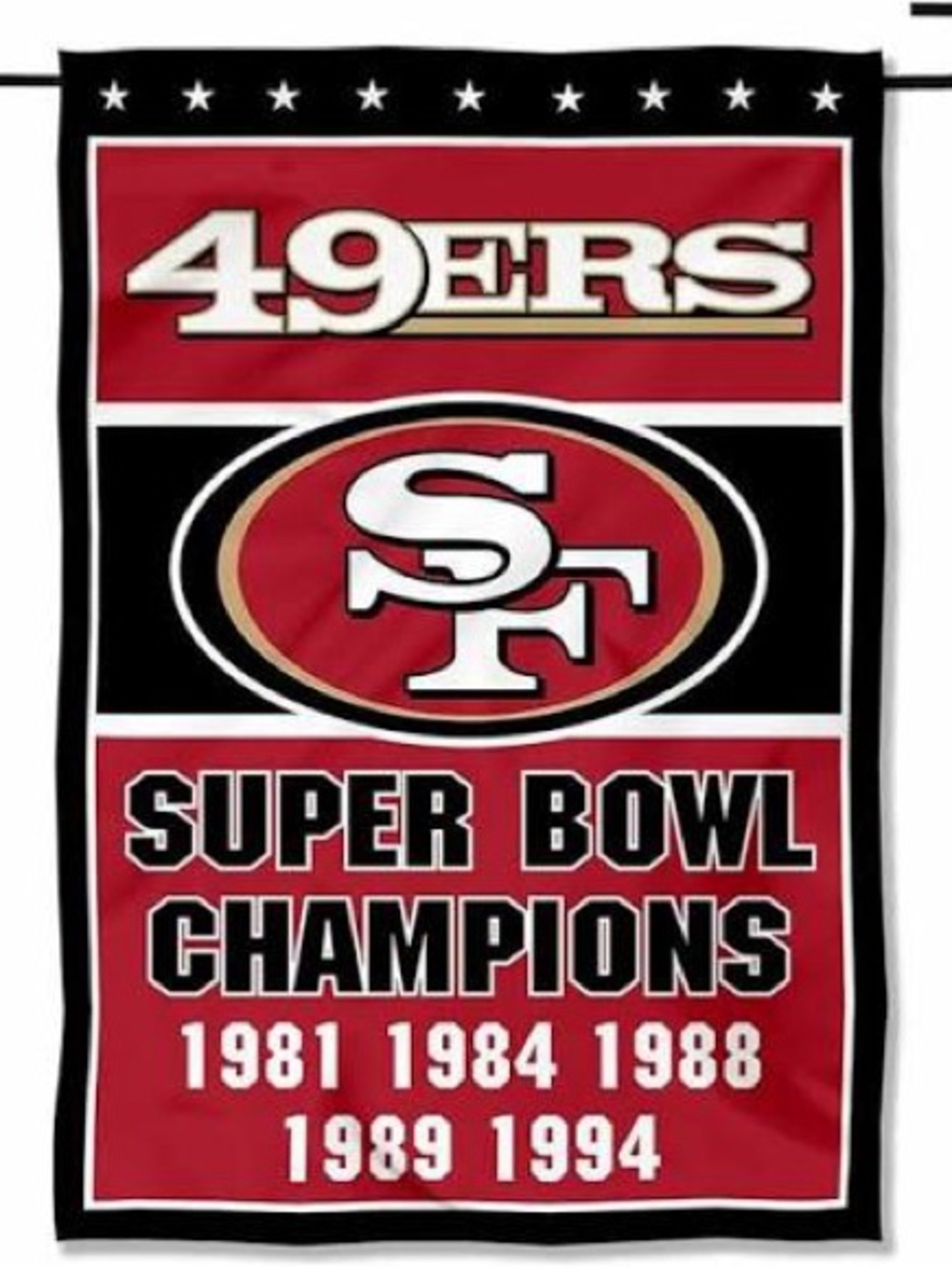 San Francisco 49ers Red Super Bowl Champions Banner